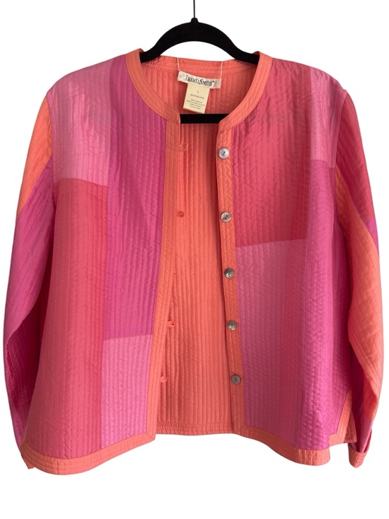 TravelSmith Jackets & Blazers - TravelSmith Silk Quilted Patchwork Jacket Pink Coral Large